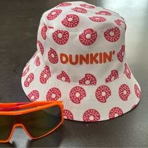 Dunkin' Donuts Reversible Bucket Hat and Sunglasses Set - NEW